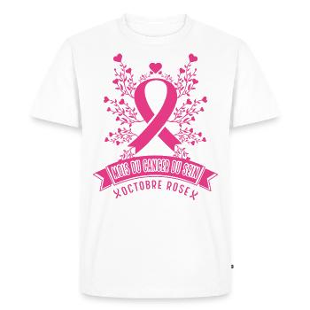 Octobre Rose Ruban Rose Contre Cancer Du Sein - T-shirt Premium bio Homme - blanc - Devant - Nico (187cm)