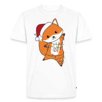 Fox Christmas Snow Winter Animals Foxes - Men's Premium Organic T-Shirt - white - Front - Nico (187cm)