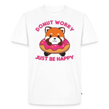 Mignon panda roux drôles d’animaux en rose beignet - T-shirt Premium bio Homme - blanc - Devant - Nico (187cm)
