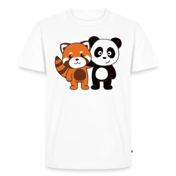 Panda roux avec panda mignon amoureux des animaux pour les enfants - T-shirt Premium bio Homme - blanc - Devant - Nico (187cm)