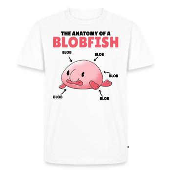 Blobfish Explication Anatomie d’un Blobfish - T-shirt Premium bio Homme - blanc - Devant - Nico (187cm)