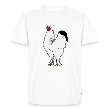 Brahma Rooster Chicken Funny Farmer Chicken - Men's Premium Organic T-Shirt - white - Front - Nico (187cm)