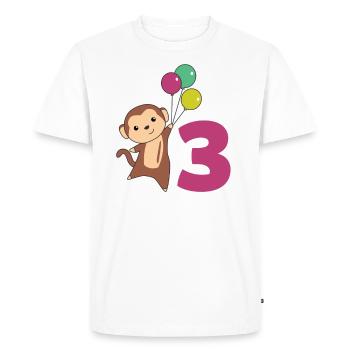 Monkey Third Birthday Balloons Monkeys Kids - Men's Premium Organic T-Shirt - white - Front - Nico (187cm)