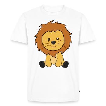 Lion mignon animaux pour les enfants Roi Lion - T-shirt Premium bio Homme - blanc - Devant - Nico (187cm)