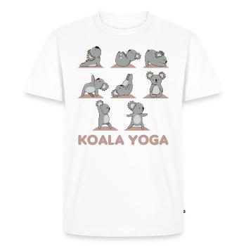 Koala Yoga doux koalas font du sport sur tapis de yoga - T-shirt Premium bio Homme - blanc - Devant - Nico (187cm)