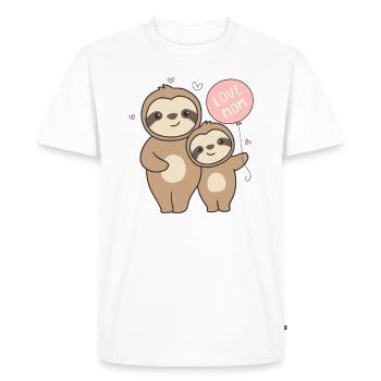 Meilleure maman paresseuse maman avec enfant Mère fête des mères - T-shirt Premium bio Homme - blanc - Devant - Nico (187cm)