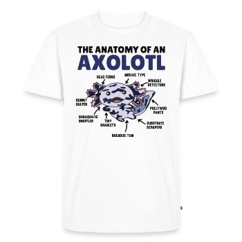 Mosaïque Axolotl Explication Anatomie d’un Axolotl - T-shirt Premium bio Homme - blanc - Devant - Nico (187cm)