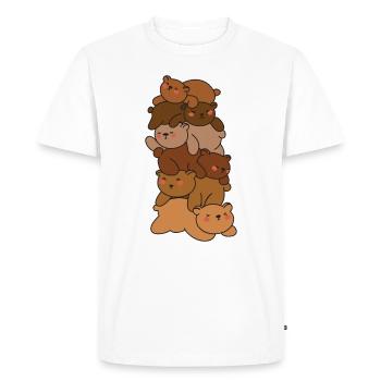 Bears Stack Cute Bear Anime Bears - Men's Premium Organic T-Shirt - white - Front - Nico (187cm)