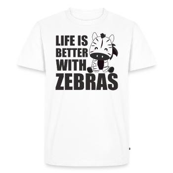 La vie est meilleure avec les zèbres - zèbre mignon - T-shirt Premium bio Homme - blanc - Devant - Nico (187cm)