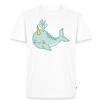 Narval baleine douce océan licorne kawaii narvals - T-shirt Premium bio Homme - blanc - Devant - Nico (187cm)