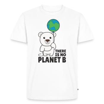 Polar bear with earth Climate protection there is no planet b - Men's Premium Organic T-Shirt - white - Front - Nico (187cm)