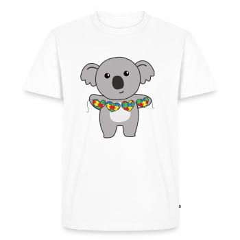 mois de sensibilisation à l’autisme puzzel cœur koala - T-shirt Premium bio Homme - blanc - Devant - Nico (187cm)