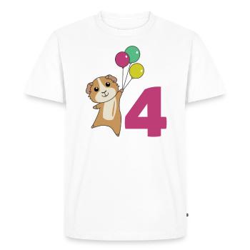 Guinea Pig Fourth Birthday Balloons - Men's Premium Organic T-Shirt - white - Front - Nico (187cm)