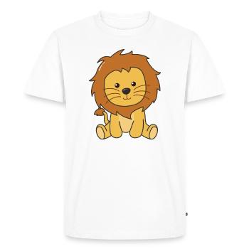 Lion mignon animaux pour les enfants Roi Lion - T-shirt Premium bio Homme - blanc - Devant - Nico (187cm)