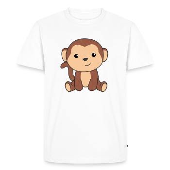 Monkey cute animals in the jungle funny monkeys - Men's Premium Organic T-Shirt - white - Front - Nico (187cm)