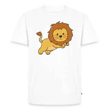 Lion mignon animaux pour les enfants Roi Lion - T-shirt Premium bio Homme - blanc - Devant - Nico (187cm)