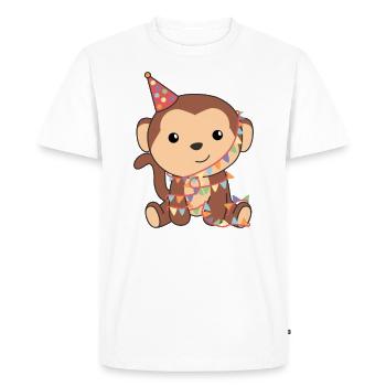 Singe pour anniversaire pour les enfants un anniversaire - T-shirt Premium bio Homme - blanc - Devant - Nico (187cm)