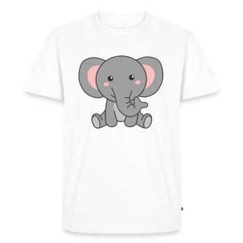 Éléphant mignon animaux rose éléphant zoo animaux - T-shirt Premium bio Homme - blanc - Devant - Nico (187cm)