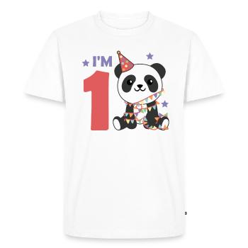 Panda pour le premier anniversaire pour les enfants de 1 an - T-shirt Premium bio Homme - blanc - Devant - Nico (187cm)