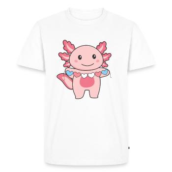 Drapeau transgenre Fierté transgenre LGBTQ Axolotl - T-shirt Premium bio Homme - blanc - Devant - Nico (187cm)