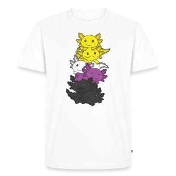Drapeau non binaire Fierté non binaire LGBTQ Axolotl - T-shirt Premium bio Homme - blanc - Devant - Nico (187cm)