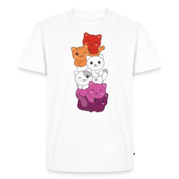 Drapeau lesbien Gay Pride LGBTQ Chats Mignon Chat - T-shirt Premium bio Homme - blanc - Devant - Nico (187cm)