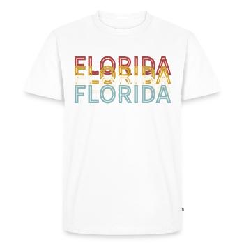 US 70s Retro State Vintage Florida - Men's Premium Organic T-Shirt - white - Front - Nico (187cm)