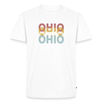 US 70s Retro State Vintage Ohio - Men's Premium Organic T-Shirt - white - Front - Nico (187cm)