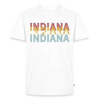 US 70s Retro State Vintage Indiana - Men's Premium Organic T-Shirt - white - Front - Nico (187cm)