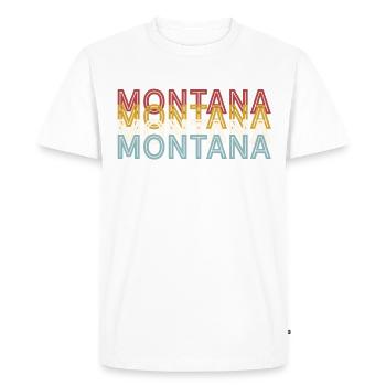 US 70s Retro State Vintage Montana - Men's Premium Organic T-Shirt - white - Front - Nico (187cm)