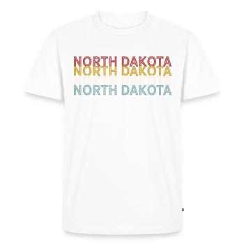 US 70s Retro State Vintage Dakota du Nord - T-shirt Premium bio Homme - blanc - Devant - Nico (187cm)