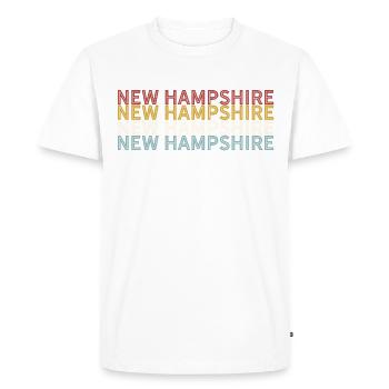 US 70s Retro State Vintage New Hampshire - T-shirt Premium bio Homme - blanc - Devant - Nico (187cm)
