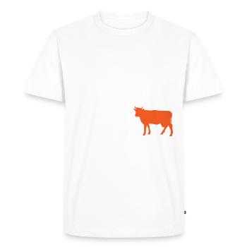 Petit héros - Vache animale mignonne - T-shirt Premium bio Homme - blanc - Devant - Nico (187cm)