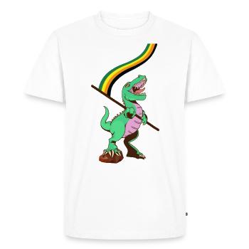 LGBTQ Flag - Dinosaur Aromantic - Men's Premium Organic T-Shirt - white - Front - Nico (187cm)