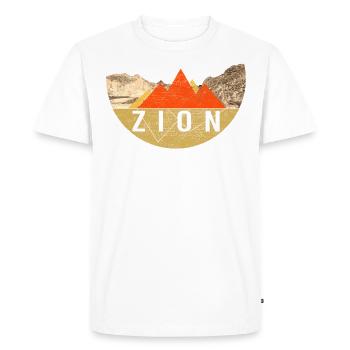 Vintage - Parc national de Zion - T-shirt Premium bio Homme - blanc - Devant - Nico (187cm)