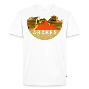 Jahrgang - Arches Peak Nationalpark - Männer Premium Bio T-Shirt - Weiß - Vorne - Nico (187cm)