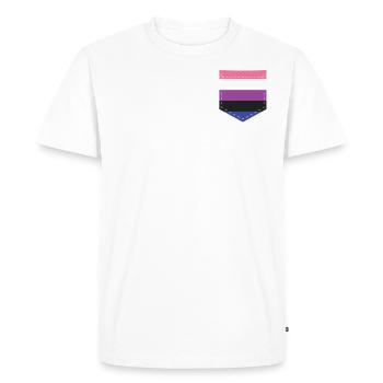 LGBTQ Gender Fluid Pride Flag Bag - Men's Premium Organic T-Shirt - white - Front - Nico (187cm)