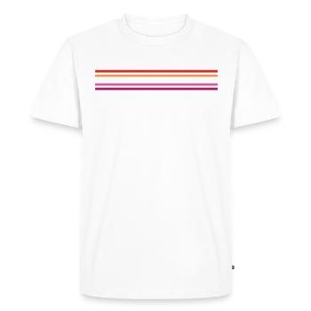Méfiez-vous, qui déteste - Lesbiennes LGBTQ - T-shirt Premium bio Homme - blanc - Devant - Nico (187cm)