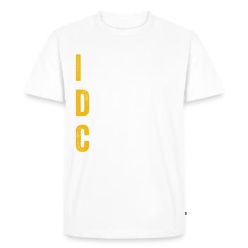 Computer Chat India Delta Charlie - IDC - Men's Premium Organic T-Shirt - white - Front - Nico (187cm)