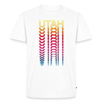 Retro Nostalgic USA State - Rainbow Utah - Men's Premium Organic T-Shirt - white - Front - Nico (187cm)