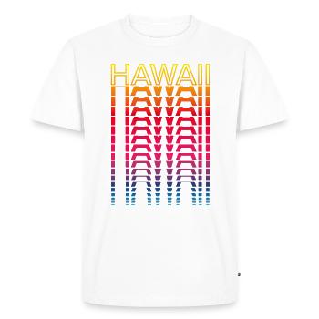 Retro Nostalgic USA State - Rainbow Hawaii - Men's Premium Organic T-Shirt - white - Front - Nico (187cm)
