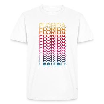 Retro Nostalgic USA State - Rainbow Florida - Men's Premium Organic T-Shirt - white - Front - Nico (187cm)