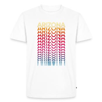 Retro Nostalgic USA State - Rainbow Arizona - Men's Premium Organic T-Shirt - white - Front - Nico (187cm)