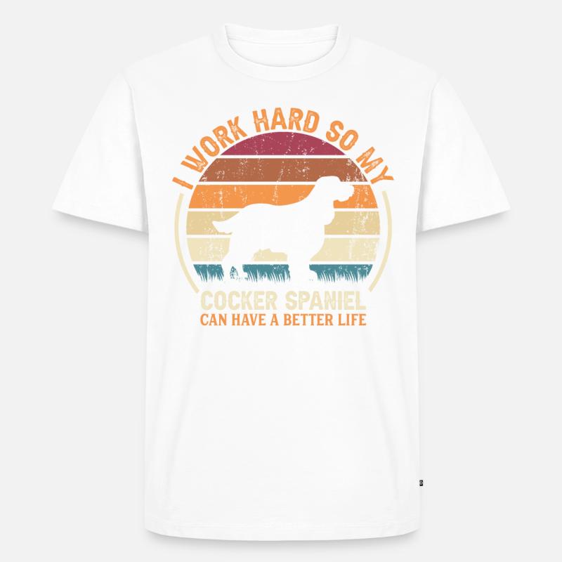 Arbeite Hart - Retro Cocker Spaniel - Männer Premium Bio T-Shirt - undefined