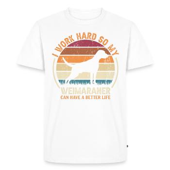 Arbeit Hart - Rétro Weimaranerer - T-shirt Premium bio Homme - blanc - Devant - Nico (187cm)