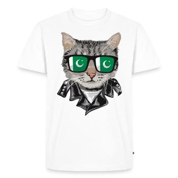 Lunettes de soleil pour chat avec drapeau pakistanais - T-shirt Premium bio Homme - blanc - Devant - Nico (187cm)