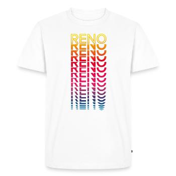 Retro Nostalgic USA City - Rainbow Reno - Men's Premium Organic T-Shirt - white - Front - Nico (187cm)