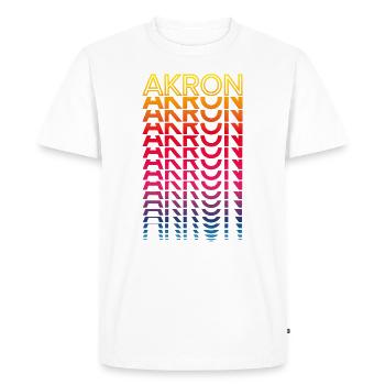 Rétro Nostalgique USA City - Rainbow Akron - T-shirt Premium bio Homme - blanc - Devant - Nico (187cm)
