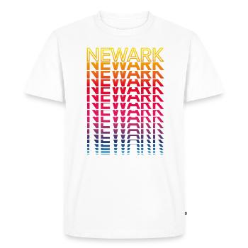 Retro Nostalgic USA City - Rainbow Newark - T-shirt Premium bio Homme - blanc - Devant - Nico (187cm)