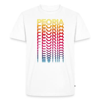 Retro Nostalgic USA City - Rainbow Peoria - T-shirt Premium bio Homme - blanc - Devant - Nico (187cm)
